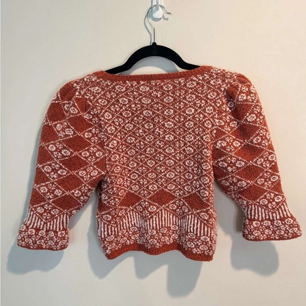 Free People Cardigan Orchid Cinnamon XS Cropped Boho Knit NWOT